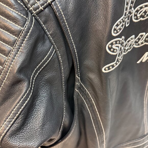 Harley-Davidson® Women's Agitator Leather Jacket, Black/White. 98086-15VW - Picture 6 of 9